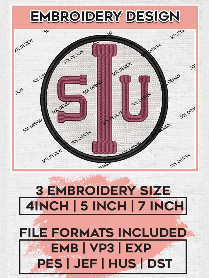 SIU Salukis NCAA Team Logo embroidery designs, NCAA Southern Illinois Salukis Logo Machine embroidery files, NCAA Team Logo embroidery designs, NCAA Game Day Machine embroidery designs, Digital Download
