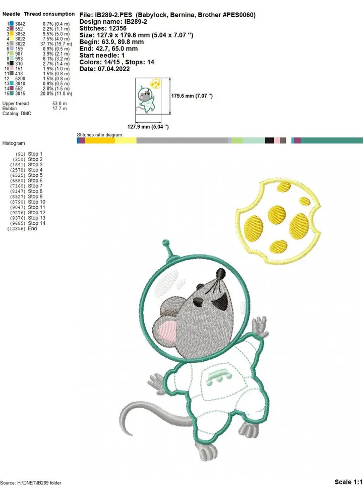 Mices in space set of machine embroidery designs digital embroidery pattern Animal Machine embroidery motif Cute embroidery pattern