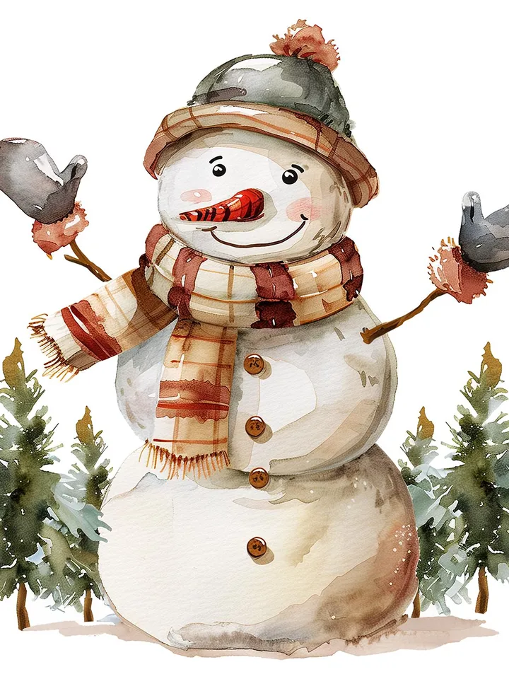 15 Winter Snowman PNG Bundle, Christmas Clipart, Printable Watercolor clip art for sublimation, High Quality PNGs, Paper craft, junk journal