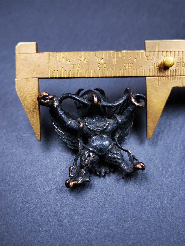 Gandhanra Antique Tibetan Buddhist Amulet Pendant,Garuda,Garula,Suparna,Golden-winged Bird,Made of Thokcha, 1.57"