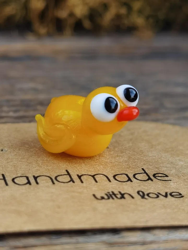 GLASS BEADS Miniature Duck Glass duck Resin duckling Tiny duck Terrarium figurines Tiny bird Glass bird ornaments art lampwork beads