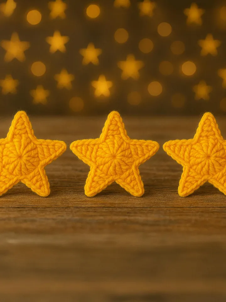 Crochet Star Pattern Applique PDF, DIY Decorative Star Ornament, Easy Crochet Pattern for Beginners