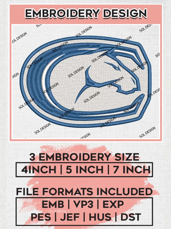 NCAA UC Davis Aggies Football Team Head Mascot Logo Embroidery Design Files, NCAA UC Davis Aggies Machine Embroidery, NCAA Teams, Game Day, 3 sizes, NCAA Machine embroidery designs, Digital Download