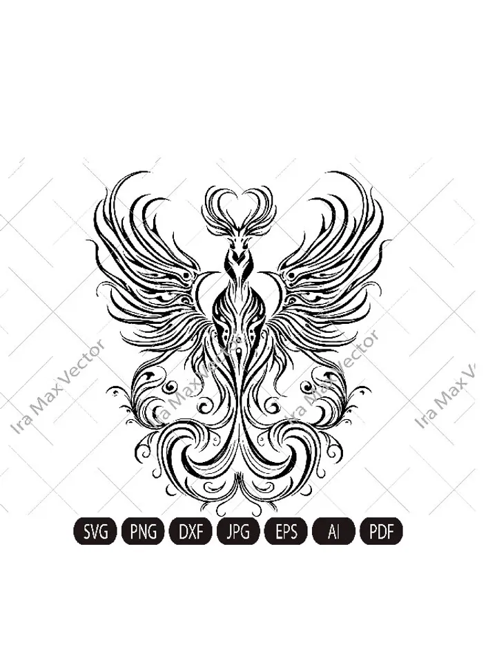 Phoenix Svg, Phoenix Clipart, Phoenix coloring page, Phoenix Wings Svg, Phoenix Cutfile, Phoenix Vector, Phoenix Bird Svg, Firebirds Svg