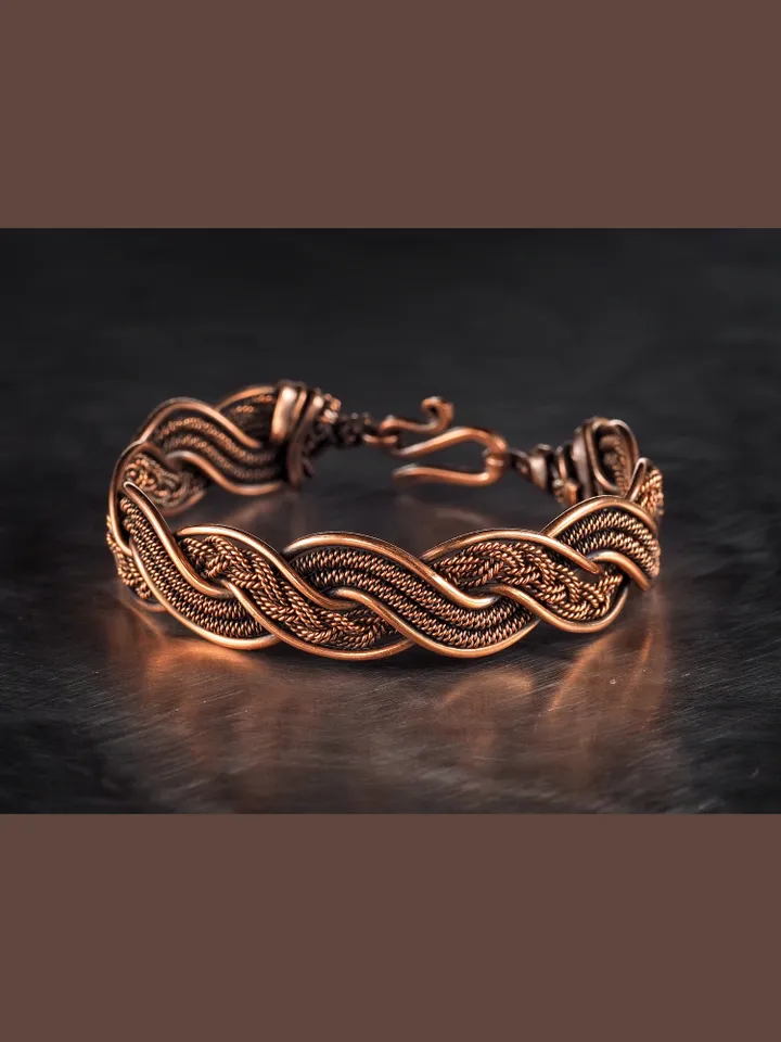 Copper wire wrapped bracelet for woman 7th Anniversary gift Small size bracelet Antique style copper Jewelry