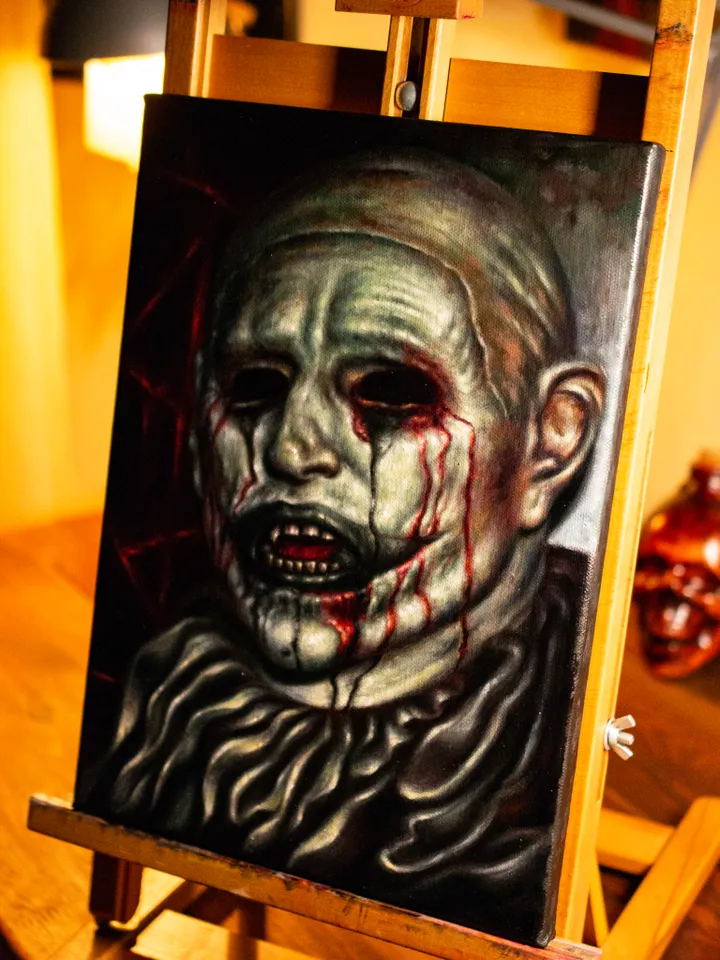 Original oil painting Hell House Clown