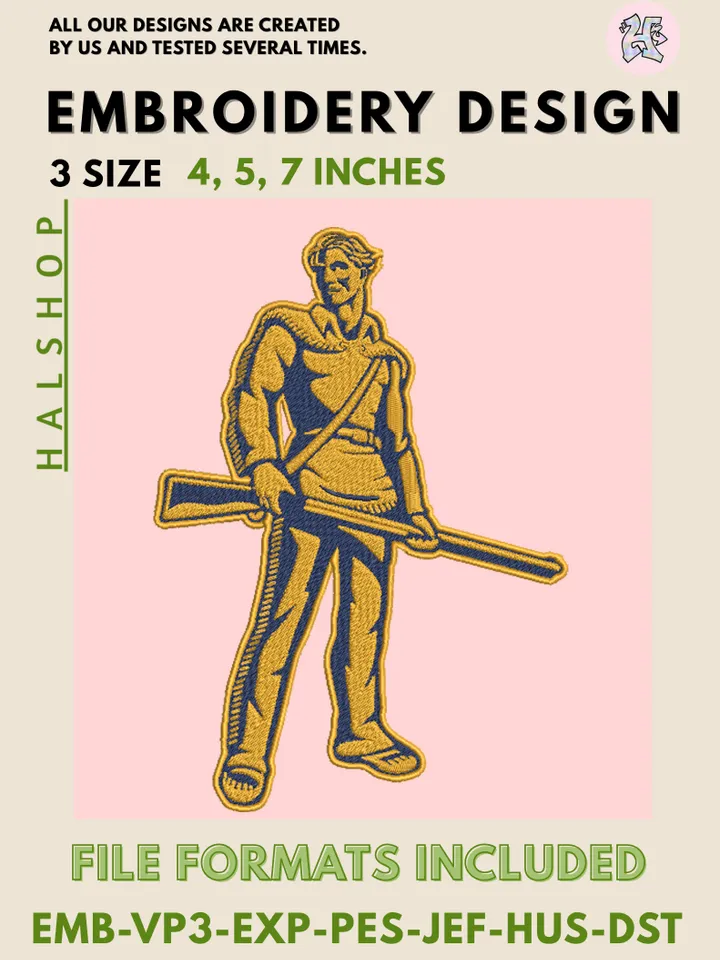 West Virginia Mountaineers Logo Embroidery Design – NCAA College Sports Team Machine Embroidery File