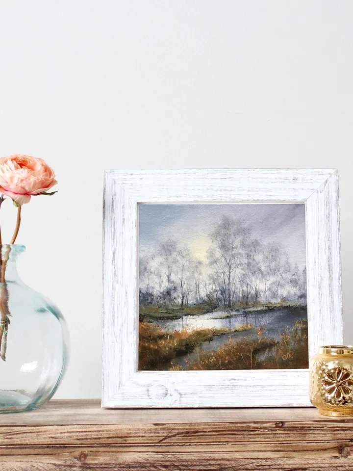 Landscape Original Oil Painting Forest Artwork