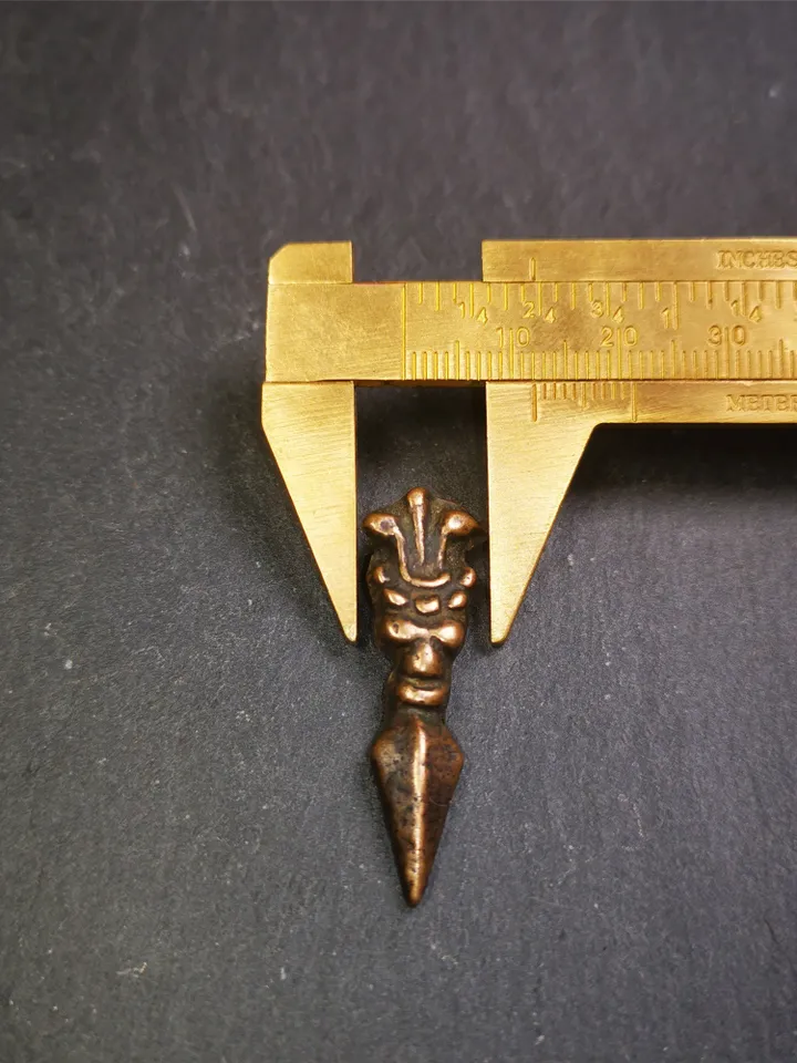 Gandhanra Vintage Tibetan Amulet,Snow Lion Kila(Dorje Phurba) , Trantic Buddhism Ritual Implement Pendant,Made of Brass,1.5&quot;