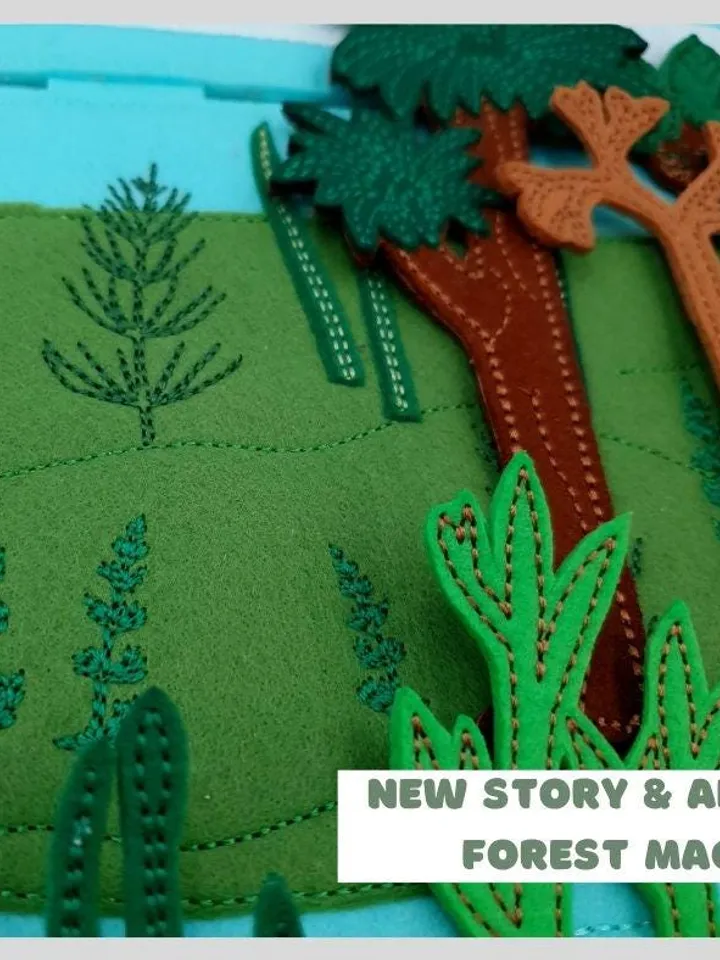 ITH Carboniferous Forest Adventure (Part 3) - Grandpa Oaky's Time Travels - Machine Embroidery Designs + PDF Story & Stone Template 5x7 Hoop
