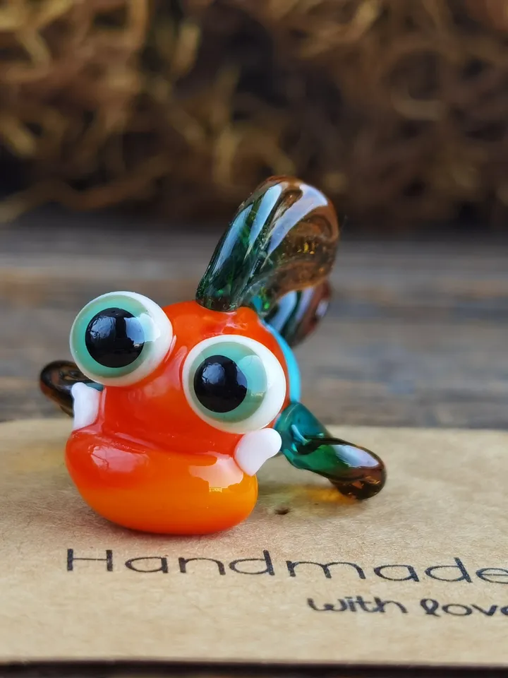 Glass Fish figurines Tiny fish Miniature fish Glass figurines Tiny glass animals Blown glass art Aquarium decor Dollhouse miniature