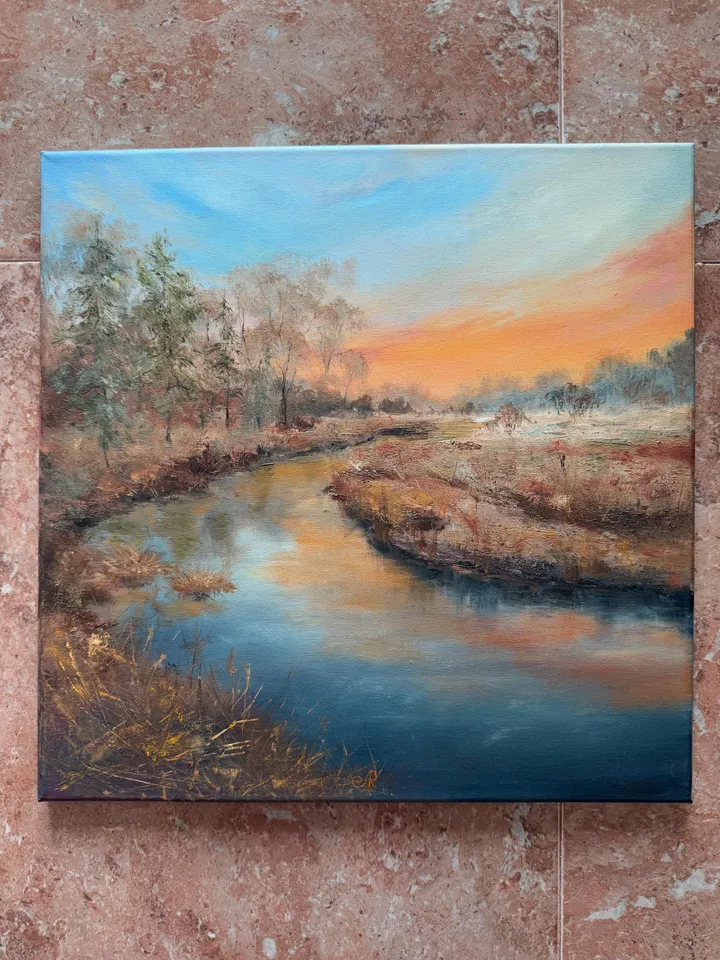 Landscape Original Painting Autumn Oil Wall Art Forest Artwork