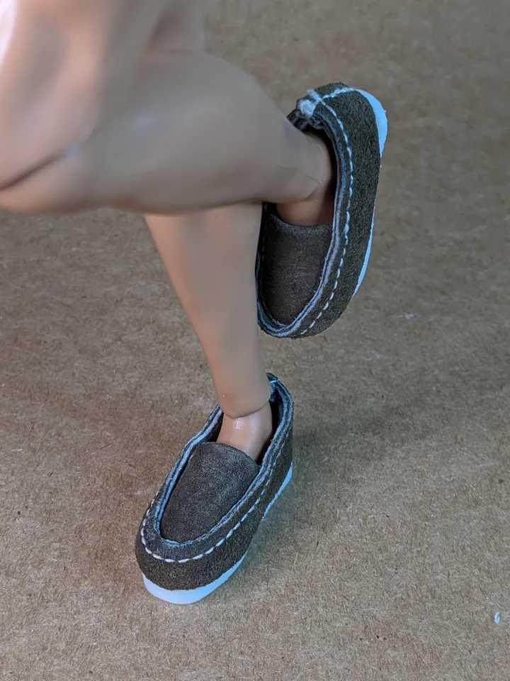 Handmade suede shoes for Fashion male dolls (wide feet)