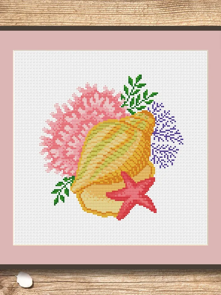 Sea Beauty Cross Stitch Pattern, See Cross Stitch Pattern, Shell Cross Stitch Pattern, Starfish Cross Stitch Patterns, Ocean pattern #oth011