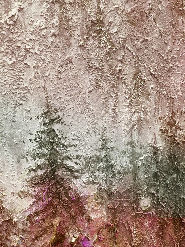 Original Colorful Forest Painting on Canvas Custom Painting Texture Wall Art Personalized Gift Giant Trees Nature Scenery Art Home Decor