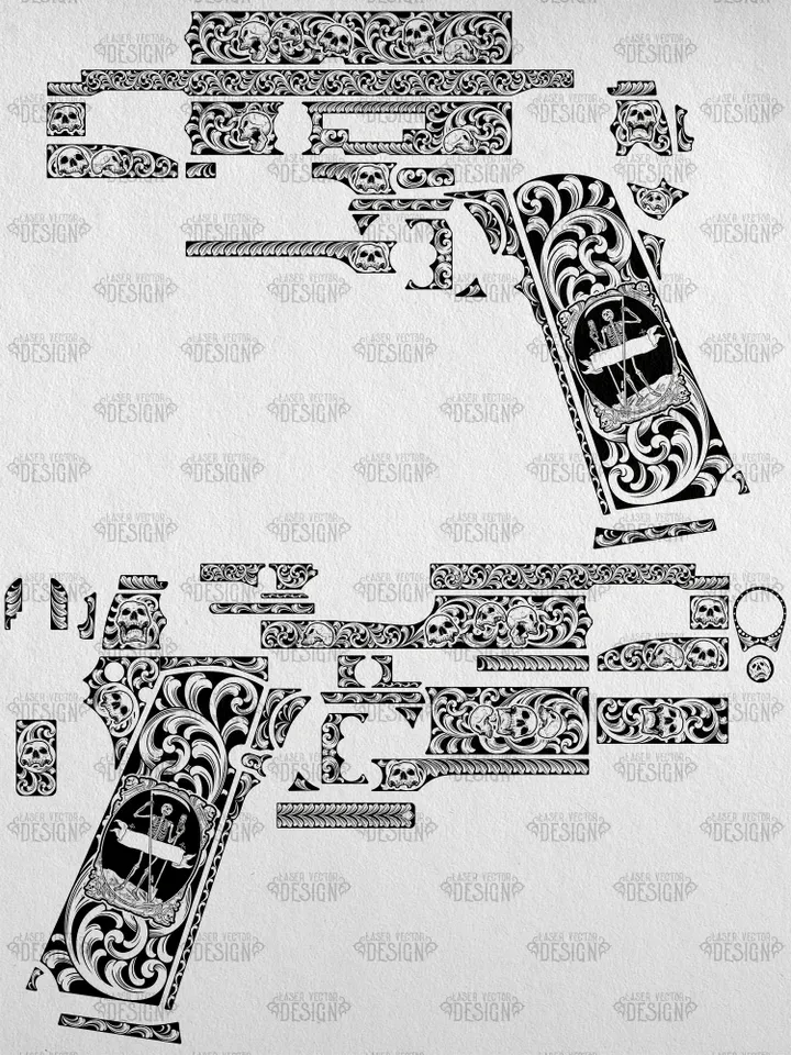 VECTOR DESIGN Smith & Wesson SW 1911 Scrolls and skulls