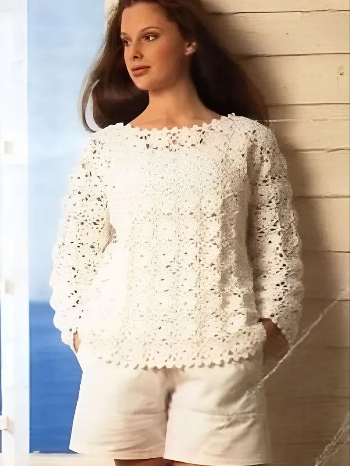 Crochet sweater pattern, crochet summer sweater, crochet motif sweater pdf instant download