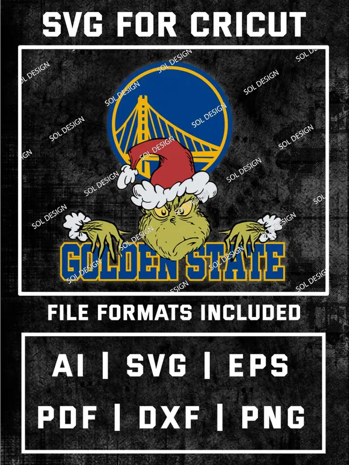 Grinch Golden State Warriors SVG, NBA SVG Design, NBA Golden State Warriors SVG, NBA Warriors Cricut, Christmas Svg, Grinch svg, Digital Download