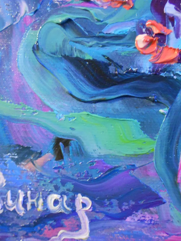 Original Oil Painting On Canvas Girl in Wonderland Love Artist Svinar Oksana