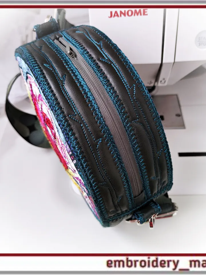In the hoop Machine Embroidery Design Handbag Photo Stitch Rose ITH by Embroidery Manavi 05