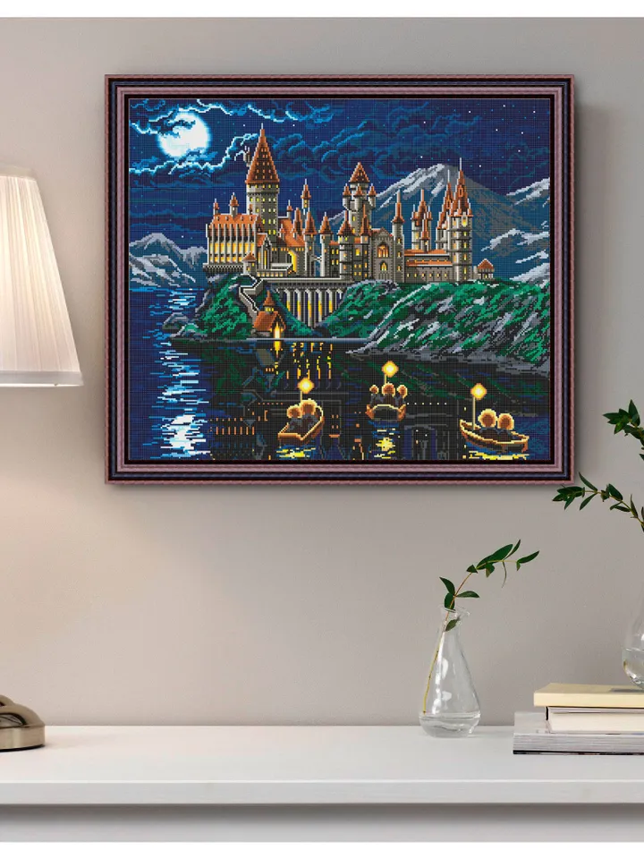 Wizard school cross stitch pattern digital PDF Magic kingdom cross stitch Magic castle xstitch chart Fantasy castle instant download PDF #C5