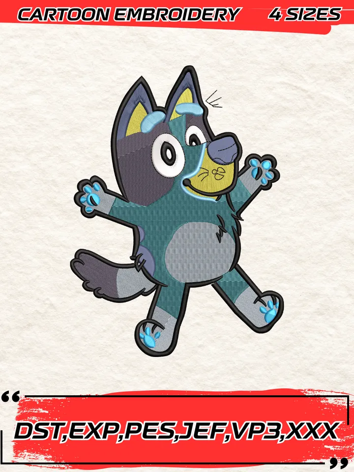 Bluey Christine Heeler Embroidery Design,Bluey Embroidery Design ,Machine Embroidery Design File,4 Sizes, Digital Download