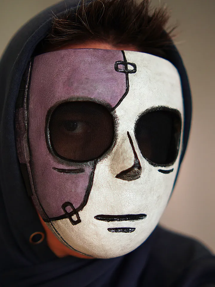 Sally Face cosplay Pink-White mask Game mask Halloween mask High Quality Resin mask