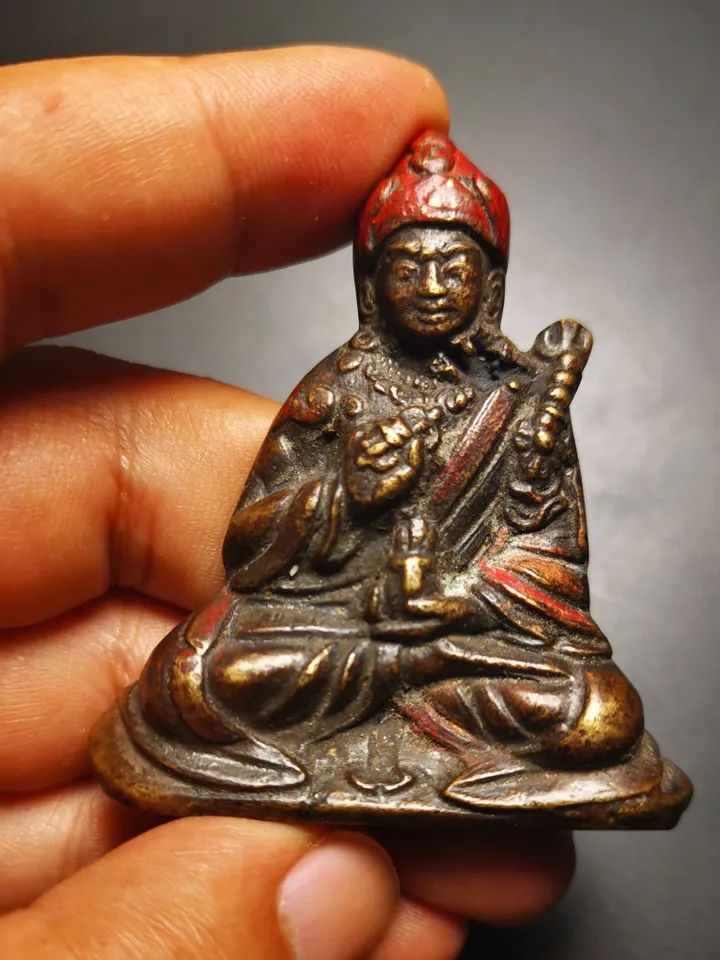 Acient Guru Rinpoche Statue,Nyingma Terma Lineage Padmasambhava,Gandhanra Old Tibetan Buddhist Statue,19th