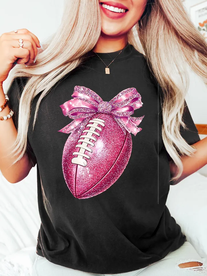 Pink Football png Glitter football Disco football Game day Football mama Sports Football girly Pink Ribbon png Football Pink Out Football