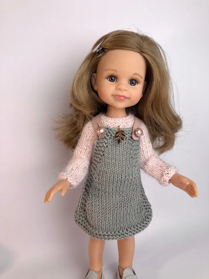 Paola Reina Doll 5 ITEMS Set: Exclusive Handmade Outfit - Sundress, Sweater, T-short, Moccasins