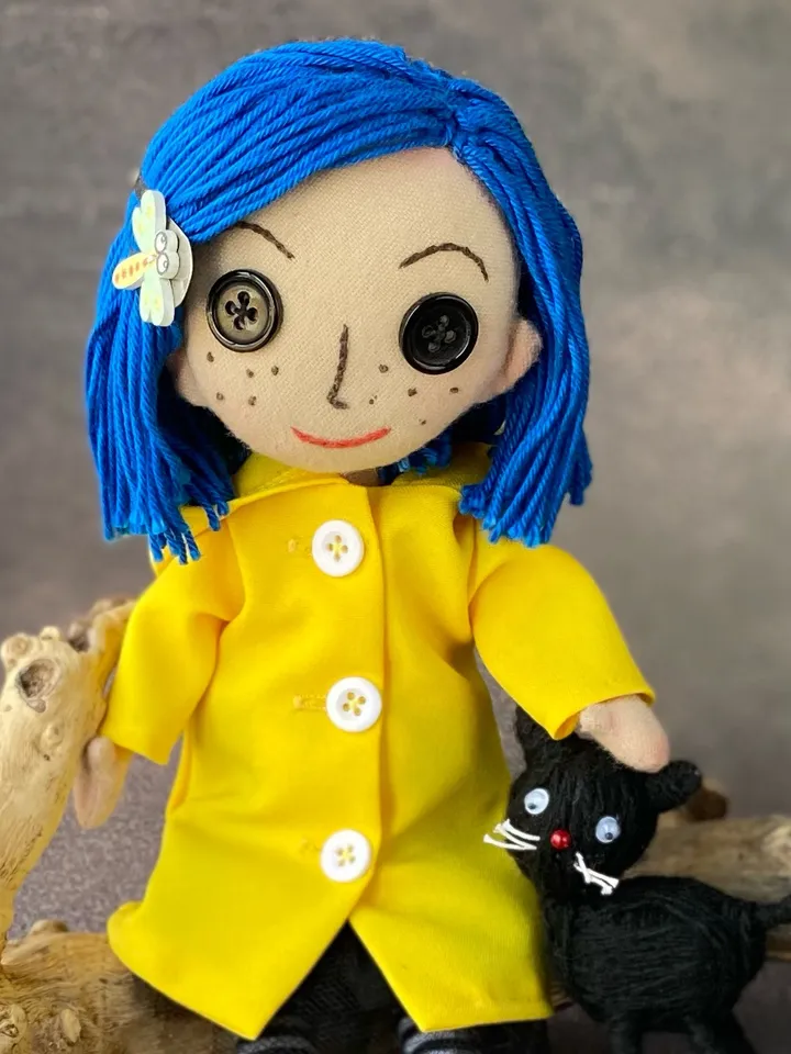 Coraline doll . Cloth doll . Beautiful doll . Handmade doll . Rag doll . Teenage girl gifts . Halloween doll . Coraline