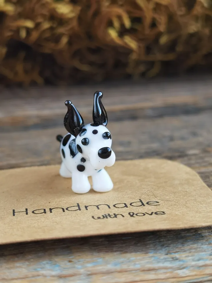 Miniature Great Dane figurine GLASS FIGURINES Great Dane GIFTs Great Dane ornament Custom pet portrait Glass Great Dane decor Dollhouse