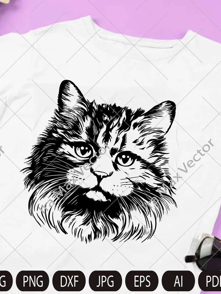 Cat Face Svg ,Fluffy cat Svg cute kitten face svg, cute cat face svg, cat faces svg, Cat head svg, cat image, kitten cut file,cat svg