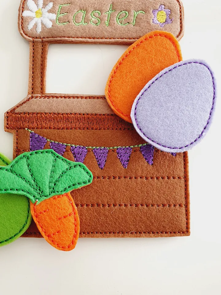 ITH Easter Bunny Play Set Embroidery Design, Felt Farm Rabbit Carrot Car Pattern, 4x4 & 5x7 Hoop Digital File