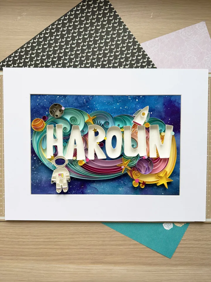 Custom name sign in Quilling