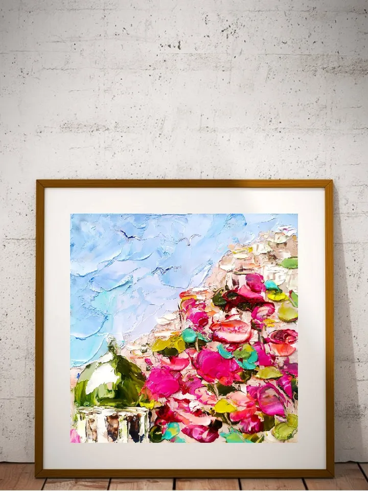 Sorrento Painting Italy Original Art Amalfi Coast Impasto Oil Painting Seascape Small Artwork by ArtProkopaloSv