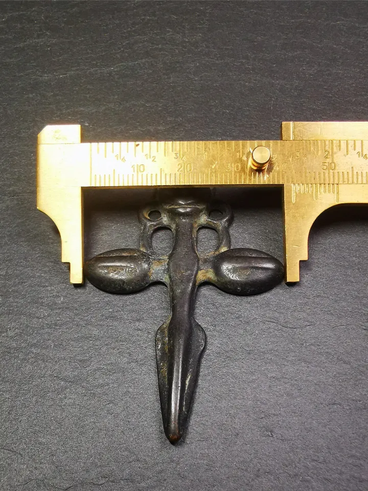 Gandhanra Vintage Phurba Amulet,Kila(Dorje Phurba) Pendant,Tibetan Budhist Ritual Implement,made of Thokcha,2.6",60 Years Old