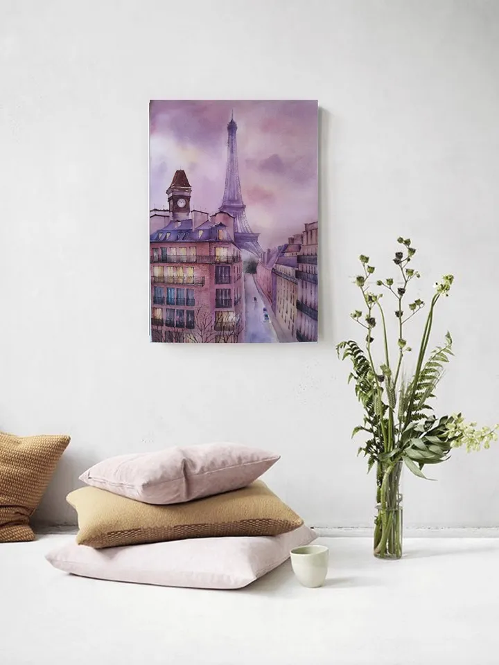 Original Watercolor Painting Urban Landscape Art Paris Artwork Paris Roofs Picture Eiffel Town Art 30x40 cm by SoftWaves