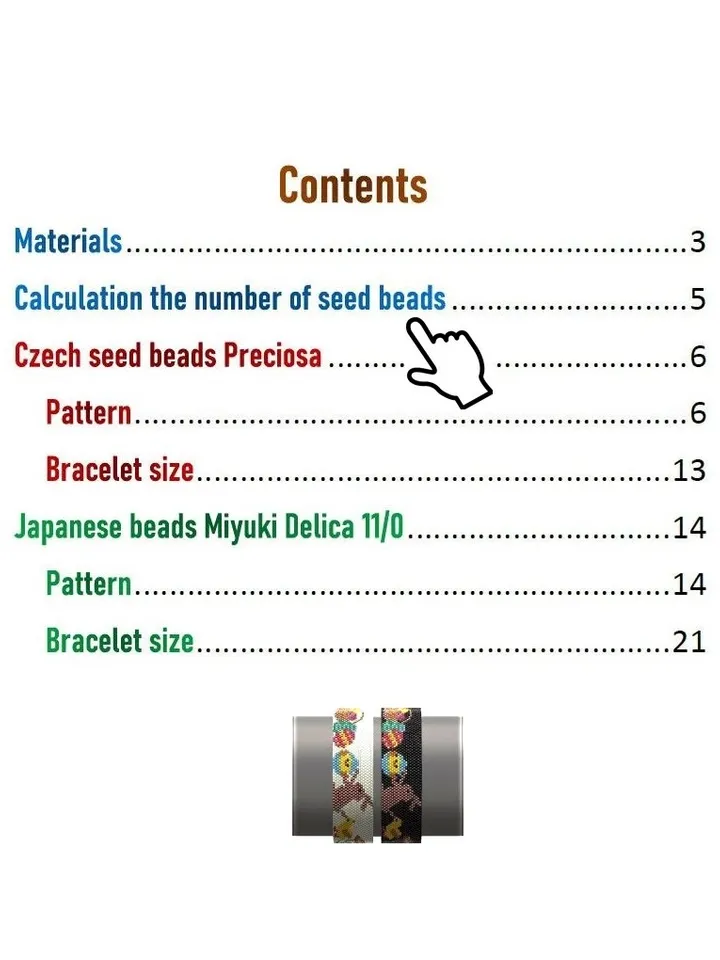 Flat Even Count Peyote Stitch Beading Patterns Easter Bracelets, Miyuki Delica or Czech beads Preciosa, Instant Download