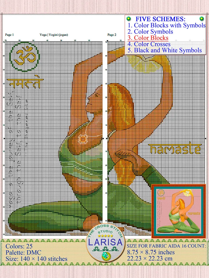 Yoga Cross Stitch Pattern | Yogini | Asana