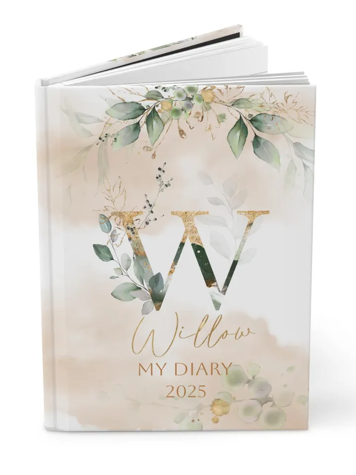 Personalized Floral Name Initials Journal - Hardcover Journal, Matte, Notebook, Customized Diary, Gift for Her, Birthday Present