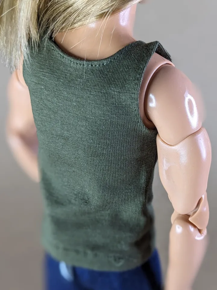 Olive tank top for 12 inch fashion male dolls
