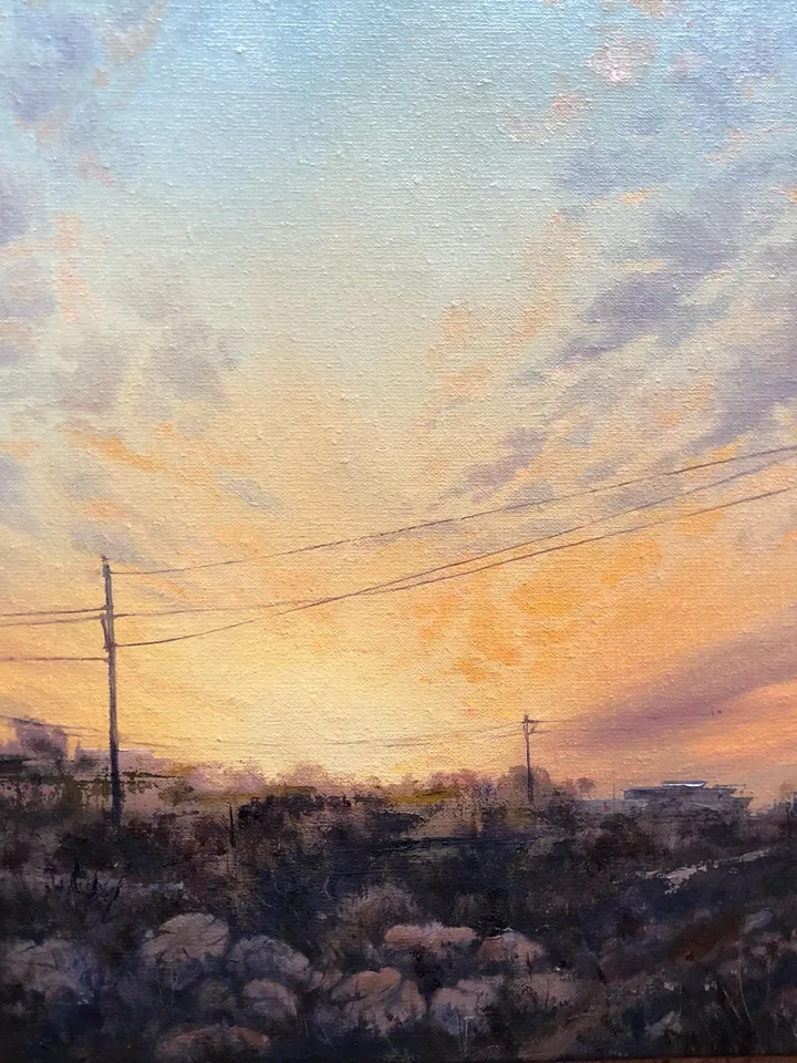 Sunset Original Oil Painting Sunrise Landscape