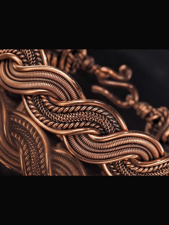 Woven copper wire bracelet Antique style handcrafted copper jewelry Unique gift