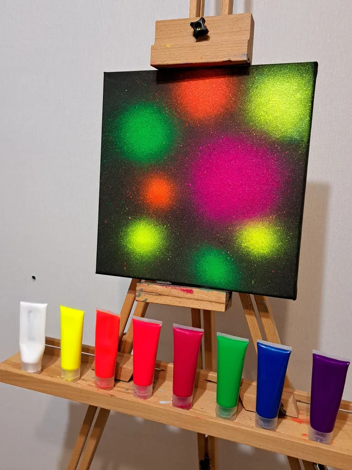 Fluorescent neon painting oil painting abstract modern art contemporary art on canvas
