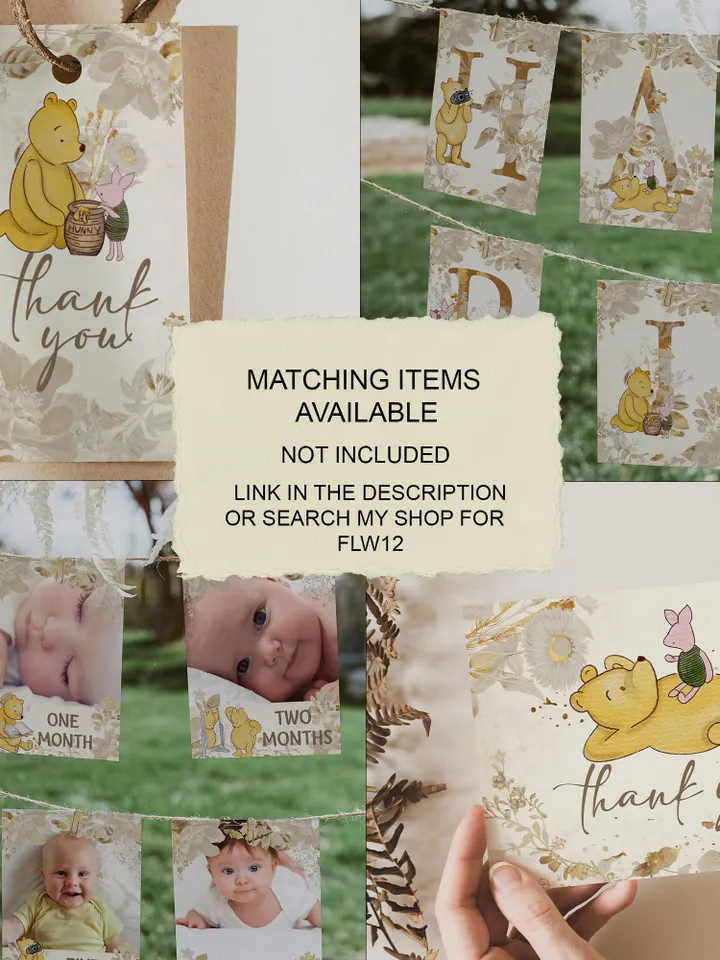 Editable Chips Bag Label Birthday Party; Winnie the Pooh 1st Birthday; Printable Chips Bag Potato Label; Winnie Pooh Party Decoration; flw12