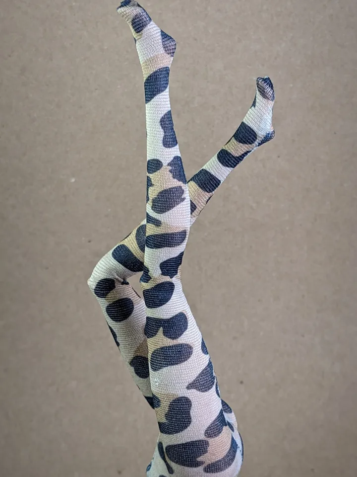 Handmade leopard-print tights for 1/6 scale fashion dolls