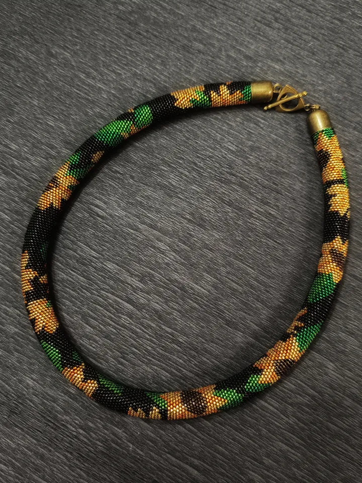 Sunflowers Beaded Statement Necklace, Elegant Handmade Necklace for Woman, Festive Original Necklace