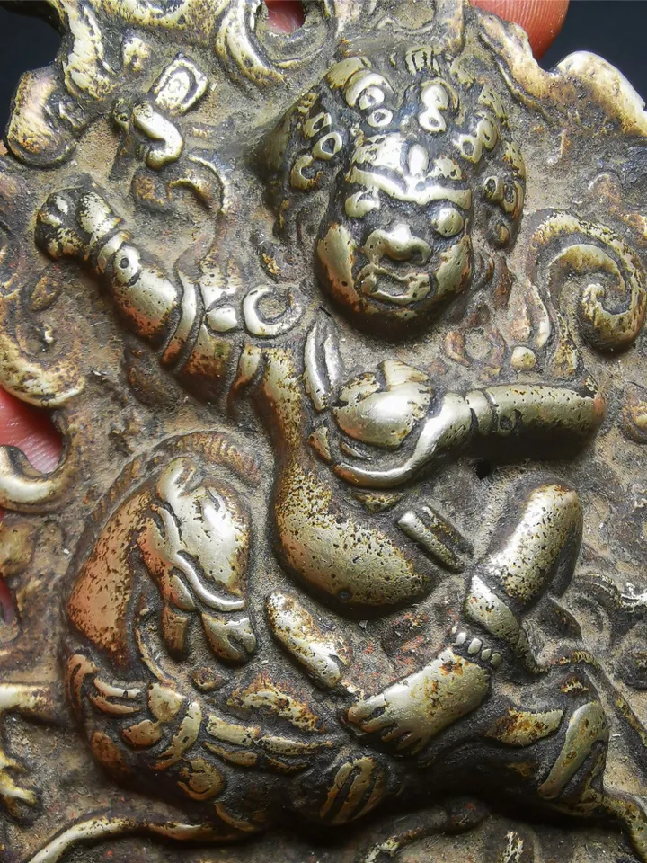 Gandhanra Antique Tibetan Buddhist Protective Figurine ,Palden Lhamo, Wrathful Deity of Glorious Goddess, Wisdom Protector-100 Years Old
