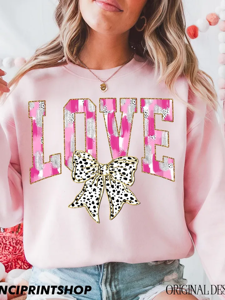 2 files, Love png, Coquette Bow Valentines png, Love Sublimation, Brushstroke Valentines png, Valentines Shirt Sublimation, Pink valentines